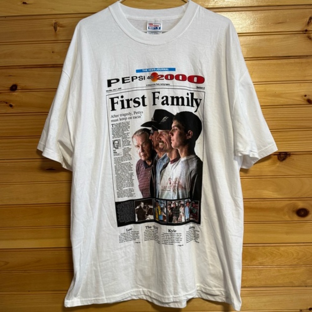 NASCAR Hanes Petty Family White T-Shirt XL